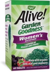 Nature's Way Alive! Garden Goodness Women's Multivitamin, Veggie & Fruit Blend (1400mg per serving), Made with Organic Kale, 60 Tablets