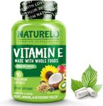 NATURELO Vitamin E with Mixed Tocopherols from Natural Sources (Coconut, Sunflower & Rice Bran) - 180mg - Includes Avocado, Mango, Kiwi & BlackBerry Extracts - 90 Vegan Capsules | 3 Months Supply