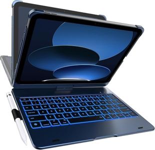 typecase Non-Trackpad Keyboard Case for iPad 11th Gen (A16, 2025) & iPad 10th Gen with 11-Colors Backlight, 360° Rotatable, 7 Use Modes, Bluetooth Keyboard, Pencil Holder-M.Blue (Not for Air11/Pro11)