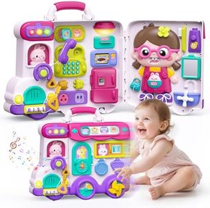 54-in-1 English & Spanish Montessori Busy Board Toys for 1 Year Old Girl