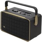 JBL Authentics 300 Portable Smart Home Speaker with Built-In Wi-Fi and Music Streaming, Voice Assist and Bluetooth Connectivity, Retro Design in Black