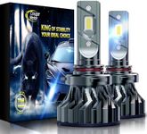 Cougar Motor 9005 Bulbs, 9005 HB3 Light Bulb Fog or Off-Road Lights Flagship Bulb 6500K 360-Degree Illumination with Cooling Fan, Plug-N-Play, Pack of 2