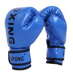 HUINING Kids Boxing Gloves, Kids Training Gloves Punch Mitts MMA Gloves PU Cartoon Sparring Dajn Training Gloves, 6 Oz, for Age 5-12 Years (Boxing Blue)