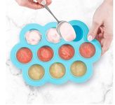 BRUSHFINCH Baby Food Storage Container,Silicone Baby Food Freezer Tray with Lid, Food Grade,Perfect Food Container for Homemade Baby Food,Fruit Puree Vegetables,Breast Milk - 1pc. (Blue)