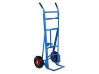 The Workplace Depot Beer Barrel Trolley – Heavy-Duty Sack Truck with Adjustable Catch, Blue Metal, Ideal for Breweries, Warehouses & Workshops, 200kg Capacity, Pneumatic Wheels