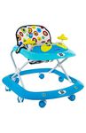 Mee Mee 360° Baby Activity Walker | 3 Level Adjustable Height, Musical Activity Toy Tray & Light | Foldable Walker with Cushioned Seat for Boys, Girls, Kids | 6 to 18 Months, 15kg (Blue)