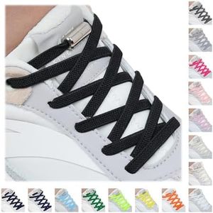 Handshop 2 Pairs Elastic Shoe Laces, No Tie Shoelaces for Adults/Kids Trainers, Sneakers, Running Shoes Black 120cm
