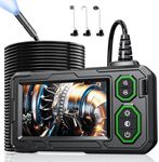 Endoscope Inspection Camera, Hopefox 4.3'' IPS Screen 1080P HD Borescope Camera with 8 LED Lights, IP67 Waterproof Endoscope, Drain camera with 33ft Semi-Rigid Cable, Gadgets for Men