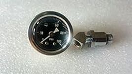 100 PSI Oil Pressure Gauge with Adapter Fitting for Shovelhead & Big Twin EVO