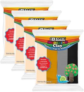 BAZIC Products Modeling Clay Natural Earth Color 1 LB, Modeling Dough Non Toxic Gift for Artist Kids, Bulk for Classroom, 4-Pack