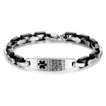 Theluckytag Medical Bracelets with QR Code for Women Medical Alert Id Bracelet - Sterling Silver Chain 7''-9'' - More Space Custom Emergency Medical ID Info