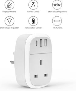 UK to Australia Plug Adapter with USB-C – Travel Power Converter