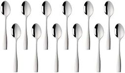 SUNSHENGEUR Coffee Spoons Set of 12, Mini Coffee Spoons, Stainless Steel Espresso Spoons, Small Spoons for Dessert, Tea, Appetizer, 4.3 inch-Autograph Pattern, Silver