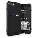 kwmobile Case Compatible with Apple iPhone 7 Plus/iPhone 8 Plus Case - TPU Phone Cover with Credit Card Holder - Black