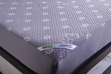 Fortify- 100% Water-Proof Organic-Cotton Mattress Protector | Dust-Mite Proof |Breathable & Hypoallergenic (Grey)