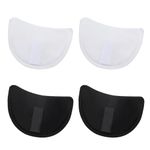 2 Pairs Shoulder Pads 1.5cm Thick Shoulder Pads Self-adhesive Sponge Pads for Women Clothes Anti-Slip Detachable Foam Shoulder Pad for Suit Clothing Coat Blazer Suit T-Shirt (Black+White)