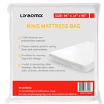 Liyaomix Mattress Bag for Moving, California King/King Mattress Storage Bag, 4 Mil 94 x 96 Inch Heavy Duty Plastic Mattress Cover