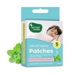 Mother Sparsh Natural Vapour Patches For Kids With Eucalyptus Oil, Peppermint Oil & Thymol Crystal (Camphor Free) | Quick Relief from Runny Nose & Nasal Congestion | Lasts Upto 8 Hrs-(Pack of 5)