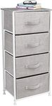 Sorbus Nightstand with 4 Drawers - Bedside Furniture & Night Stand End Table Dresser with Steel Frame, Wood Top, Easy Pull Fabric Bins for Home, Bedroom Accessories, Office & Dorm