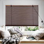 ALIMOO Bamboo Blinds, Bamboo Roll Up Blinds for Windows, Light Filtering Window Shades for Doors Indoor Outdoor Home Patio Porch 72" H x 24" W