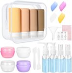 Muslish 21 Pack Travel Bottles for Toiletries, Leak-Proof TSA Compliant Silicone Travel Size Containers for Shampoo and Conditioner, BPA Free with Toiletry Bag