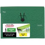 Five Star 6-Pocket Expanding File, 13" x 9-1/4", Forest Green, 1 Count (72925)