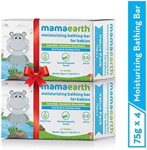 Mamaearth Moisturizing Bathing Bar Soap For Babies - 75g (Pack of 4) | Infused with Goat Milk, Oatmeal & Shea Butter | Cleanses Gently, Retains Moisture, pH Balanced at 5.5