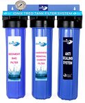 IONIX Treo Tank Filtration System | water softner for bathroom, Whole House Filter for Salt less Water softner Effective Scaling & Hard Water Treatment with Triple Filter Setup, water filter for home