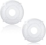 2 Pieces PU Ceiling Medallion Decorative Ceiling Fan Medallion Round Home Lighting Ceiling Medallion Ring for Light Fixtures Ceiling Fans Chandeliers, 12" OD x 3.5" ID (White)