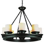 Trans Globe Lighting 3368 ROB Chandelier with Frosted Glass Shades, Rubbed Oil Bronze Finished