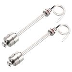 Sourcingmap Stainless Steel Float Switch for Water Pump Tank Swim Pool Garden Pond Liquid Water Level Sensor M10 165mm Length 2Pcs