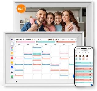 Linkdaze Digital Calendar 10.1" Smart Calendar, 1280 * 800 IPS HD Interactive Touchscreen Electronic Calendar for Family Schedules, WiFi Digital Picture Frame Built-in 32GB Memory White