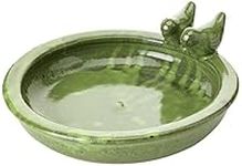 Esschert Design FB489, Green Bird Bath Ceramic Round, 10.9 cm*32.9 cm*30.7 cm