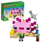 LEGO Minecraft The Axolotl House Set, Buildable Underwater Base with Diver Explorer, Zombie plus Dolphin and Puffer Fish Figures, Adventure Toys for Kids, Girls, Boys Aged 7 Plus 21247