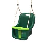 Rebo® Baby Swing Seat - Green | OutdoorToys | Soft-touch Ropes, Removable T-Bar, High-Seat Back, Rope Length 150cm, Fits Most Makes of Swing Frame and Climbing Frame