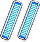 BASIKER BS3 Marine LED Boat Light (2x2000LM 60LED), 10-36V, 316 Stainless Steel, IP68, Air or Underwater, Surface Mount Designed for Cruise Ships, Yachts, Boats, Sailboat, Pontoon, Transom (Blue)