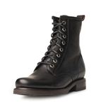 Frye Women's Veronica Combat Leather Boots Black/Soft Vintage Leather, Size 7