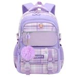 HANXIUCAO School Backpack Girls Large Capacity School Backpack Girls Teenagers Waterproof with Laptop Compartment Backpack Girls for Primary Junior High University