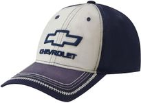 Chevrolet Dad Hat, Cotton Washed Baseball Cap with Chevy Logo and Curved Brim, Navy, One Size, Navy, One Size