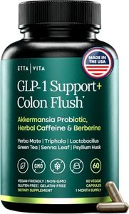 Etta Vita Colon Cleanse + GLP-1 Support Supplement for Weight Loss & Energy - Appetite Suppressant and Fat Burner w Berberine, Yerba Mate, Psyllium Husk, Senna Leaf, Lemon, Black Garlic - Gut Cleanse