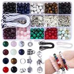 Colle 418pcs Crystal Stone Beads, 8mm Round Crystal Beads Jewellery Making Kit Natural Stone Beads for Bracelet Necklace Making, Gemstone Beading, DIY Crafts Kit