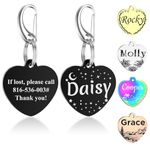 GISUERY Pet Tags Engraved Dog Tags - Stainless Steel Pet ID Tags for Dogs - Customized Dog Cat Tag Double Sided Engraving - Dog Tags Engraved for Pets with 9 Designs (Love)