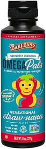 Barlean's Omega Pals Omega 3 for Kids, Yummy Straw-Nana Flavored Children's Liquid Flax Seed Oil Supplement with 1,483 mg ALA, Non-GMO, Vegan Brain & Eye Health, 8 oz