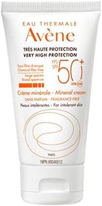 Eau Thermale Avène Very High Sun Protection Mineral Cream SPF 50+, Face Sunscreen, Broad-Spectrum for Sensitive, intolerant and eczema-prone skin, Dermatologist-Recommended Mineral-Based Zinc Oxide Formula, 50 ml