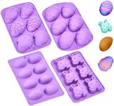 Kitchtic Easter Egg Silicone Mold - Mini Molds for Baking - Versatile Shaper for Pancake, Chocolate, Cake - Easter Treats Making for All Ages - Bunny Baking Molds - Purple