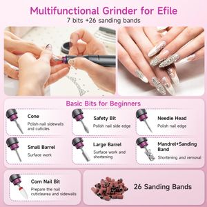 Electric Nail Drill 40,000RPM – Dark Grey Professional Manicure Tool