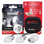 Alpine MusicSafe Pro High Fidelity Music Earplugs for Noise Reduction - 3 Interchangeable Premium Filter Sets - Professional Musician Hearing Protection - Hypoallergenic Reusable Soft Invisible Plugs