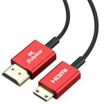 Rulykar Short 4K Mini HDMI 2.1 Cable 3.3ft/1m,Ultra High Speed 48Gbps Thin HDMI Cord Φ2.5mm,4K@60Hz,Compatible with Camera,Camcorder, Tablet and Graphics/Video Card, Laptop, Raspberry Pi 4