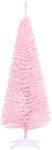 HOMCOM 5' Pencil Christmas Tree, Slim Artificial Xmas Tree with Realistic Branches, Sturdy Stand, Pink