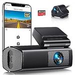 EUKI 4K Dash Cam Front and Rear with WiFi, Dual Dashcam, Car Camera with Parking Monitor, Night Vision, WDR, G-Sensor, Loop Recording, App Control,24 hour Parking Mode, 64GB SD Card Included